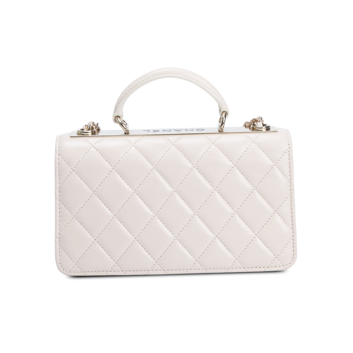 Chanel Beige Lambskin Leather Trendy Handle Wallet on Chain
