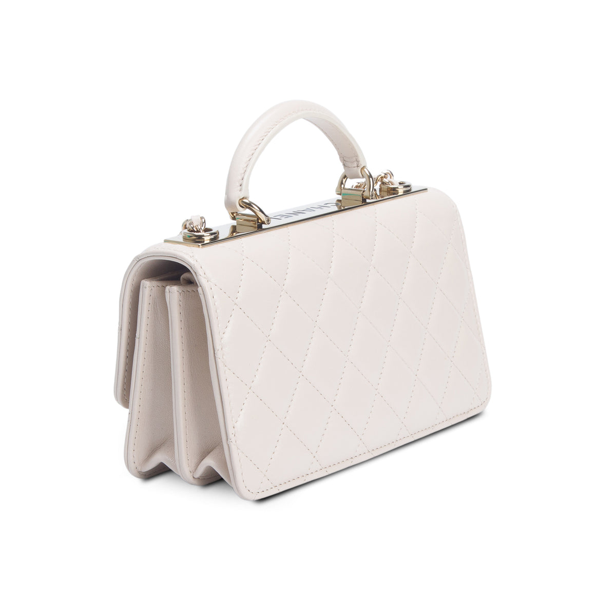 Chanel Beige Lambskin Leather Trendy Handle Wallet on Chain