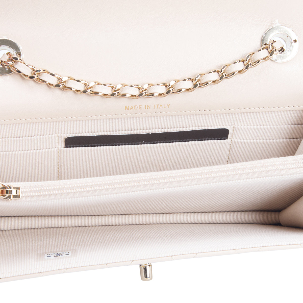Chanel Beige Lambskin Leather Trendy Handle Wallet on Chain