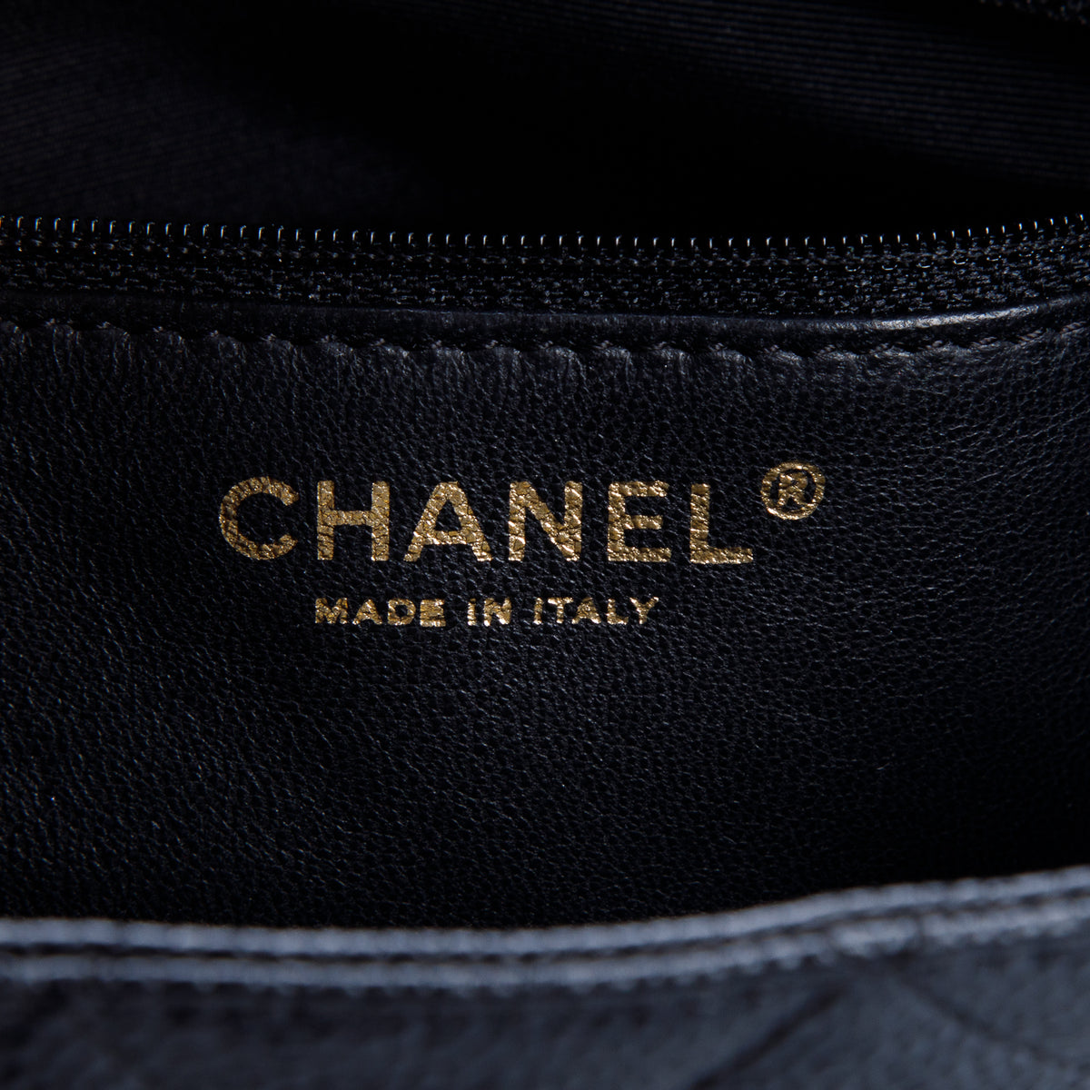 Chanel Black Quilted Caviar Leather Medallion Tote