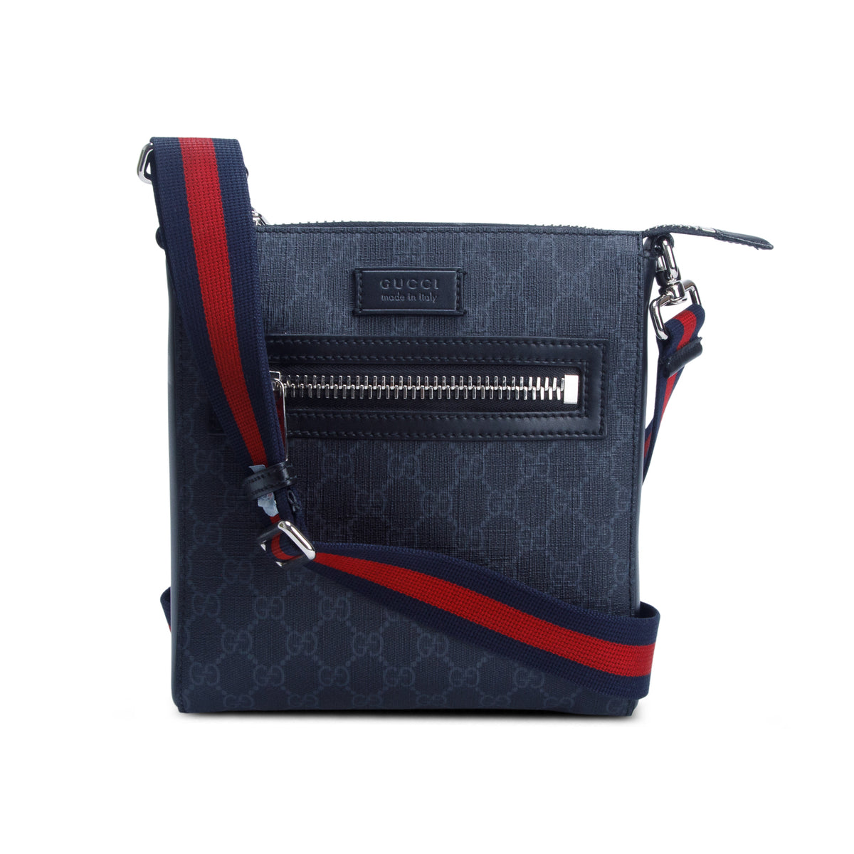 Gucci Black GG Supreme Small Messenger Bag w/ Box