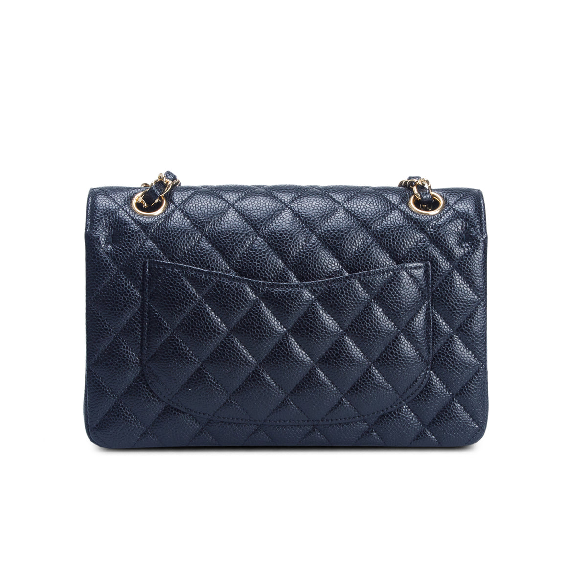 Chanel Black Quilted Caviar Leather Classic Small Double Flap Bag w/ Box & Authenticity Card