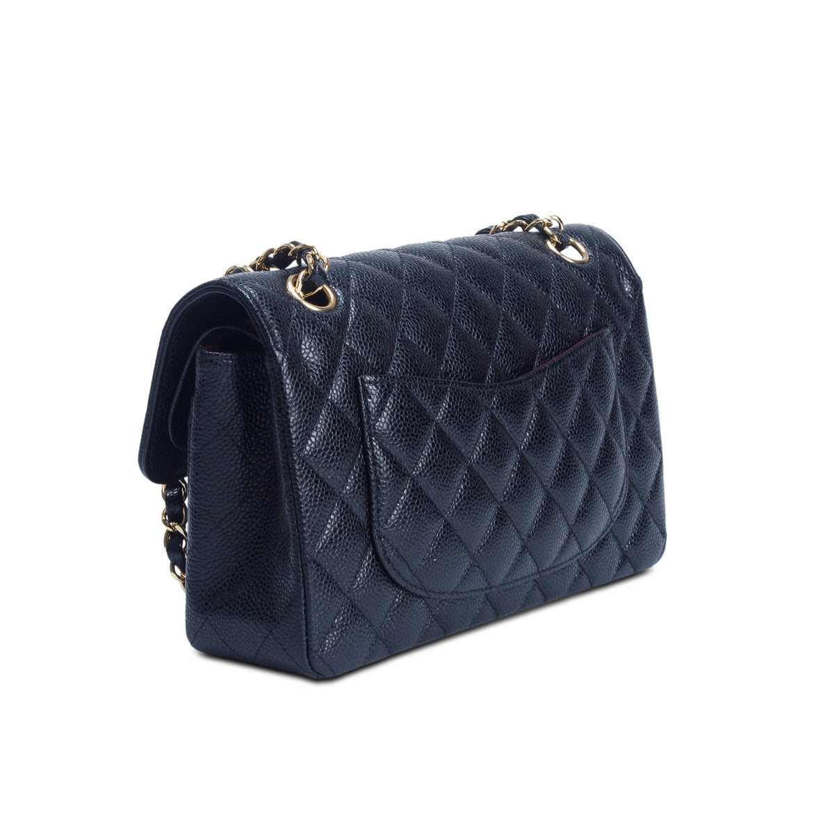 Chanel Black Quilted Caviar Leather Classic Small Double Flap Bag w/ Box & Authenticity Card