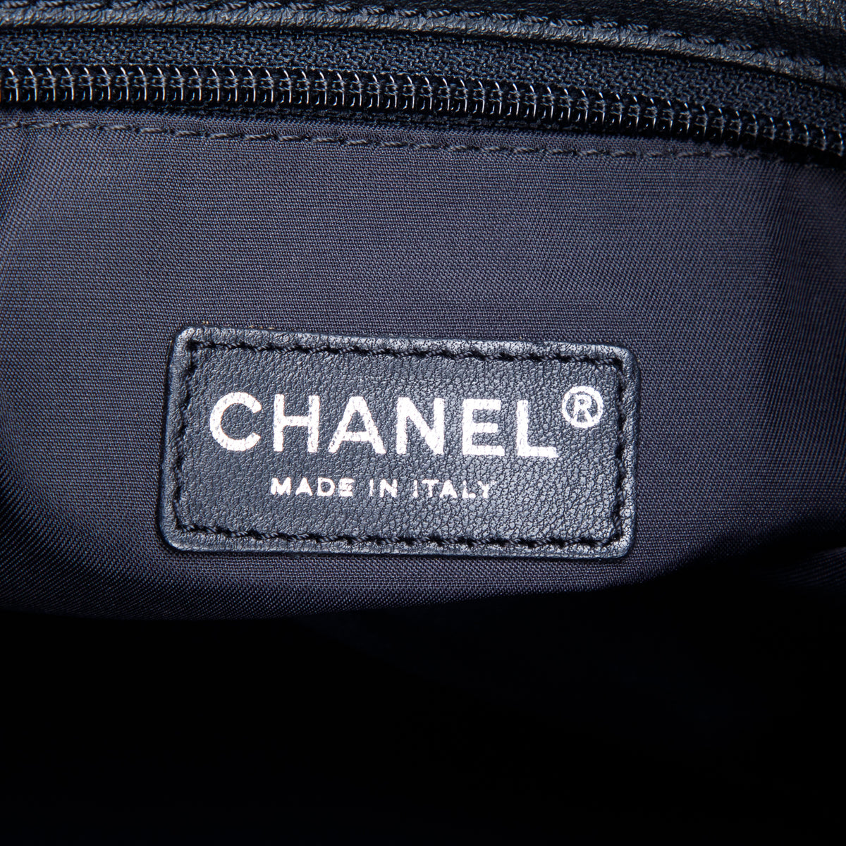 Chanel Black Coated Canvas Quilted Large Paris Biarritz Tote w/ Authenticity Card
