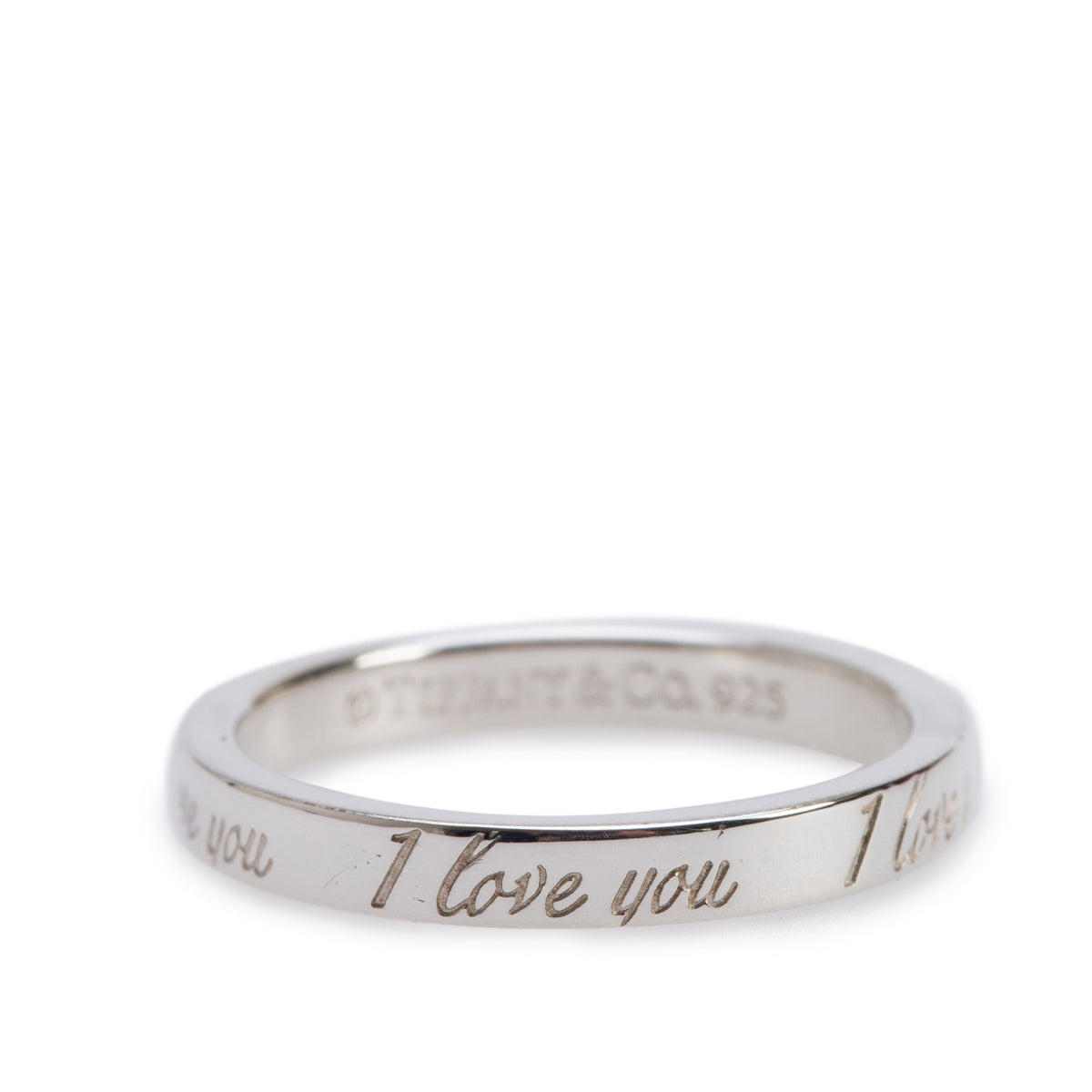 Tiffany & Co. Sterling Silver Notes "I Love You" Ring, Size 7