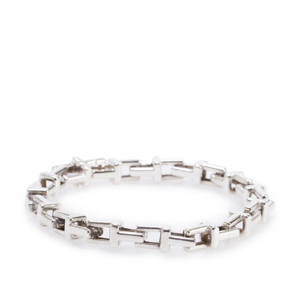 Tiffany & Co. Sterling Silver T Square Link Bracelet w/ Box