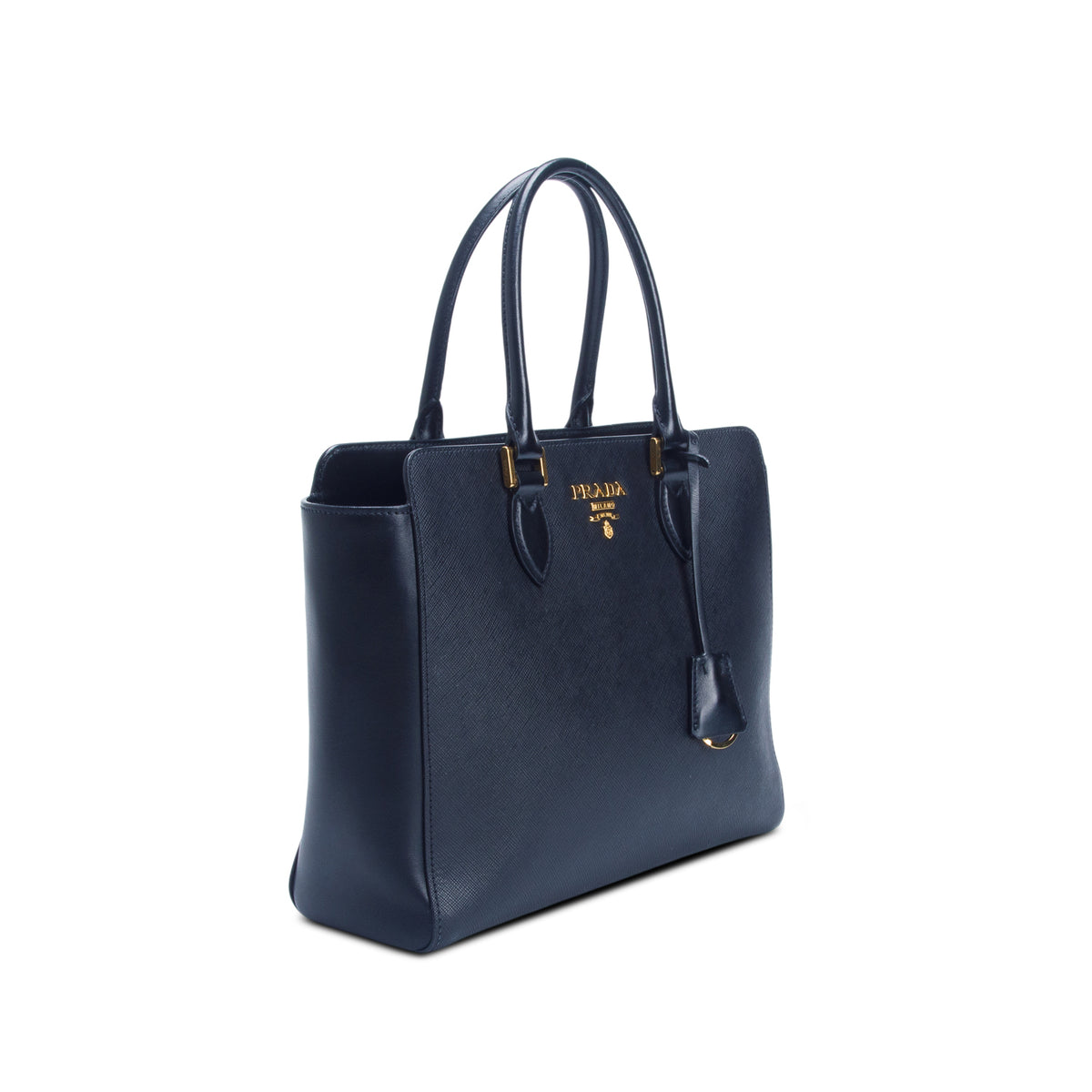 Prada Black Saffiano Soft Calfskin Small Zippered Tote w/ Strap