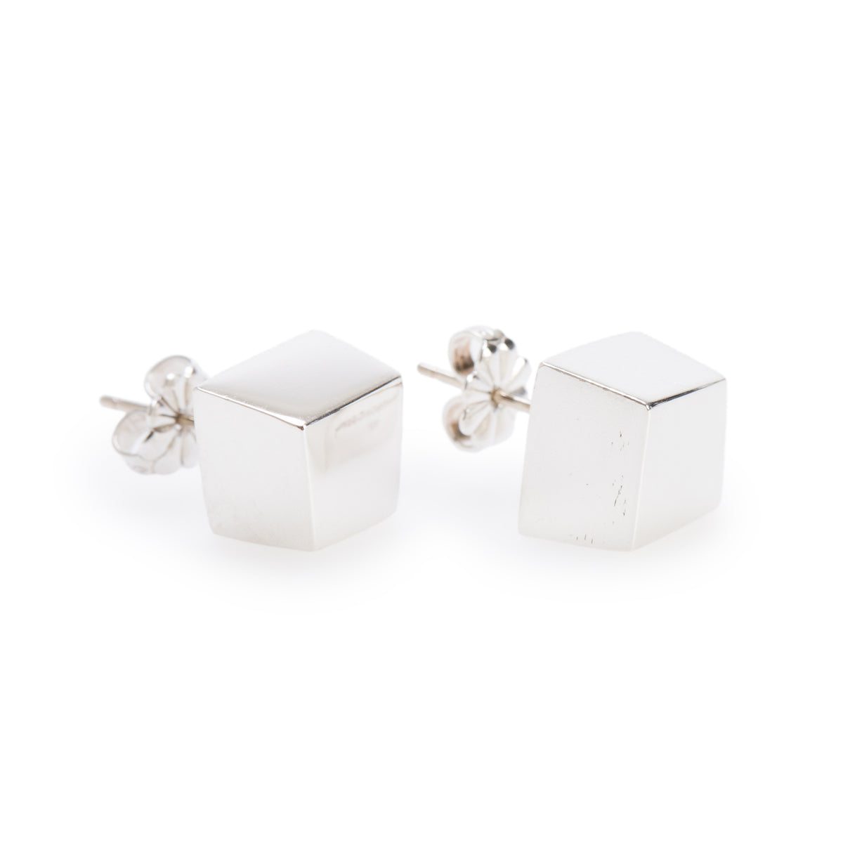 Tiffany & Co. Frank Gehry Sterling Silver Torque Cube Stud Earrings
