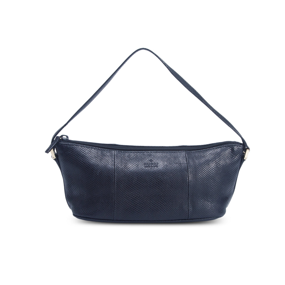Gucci Black Lizard Embossed Boat Pochette