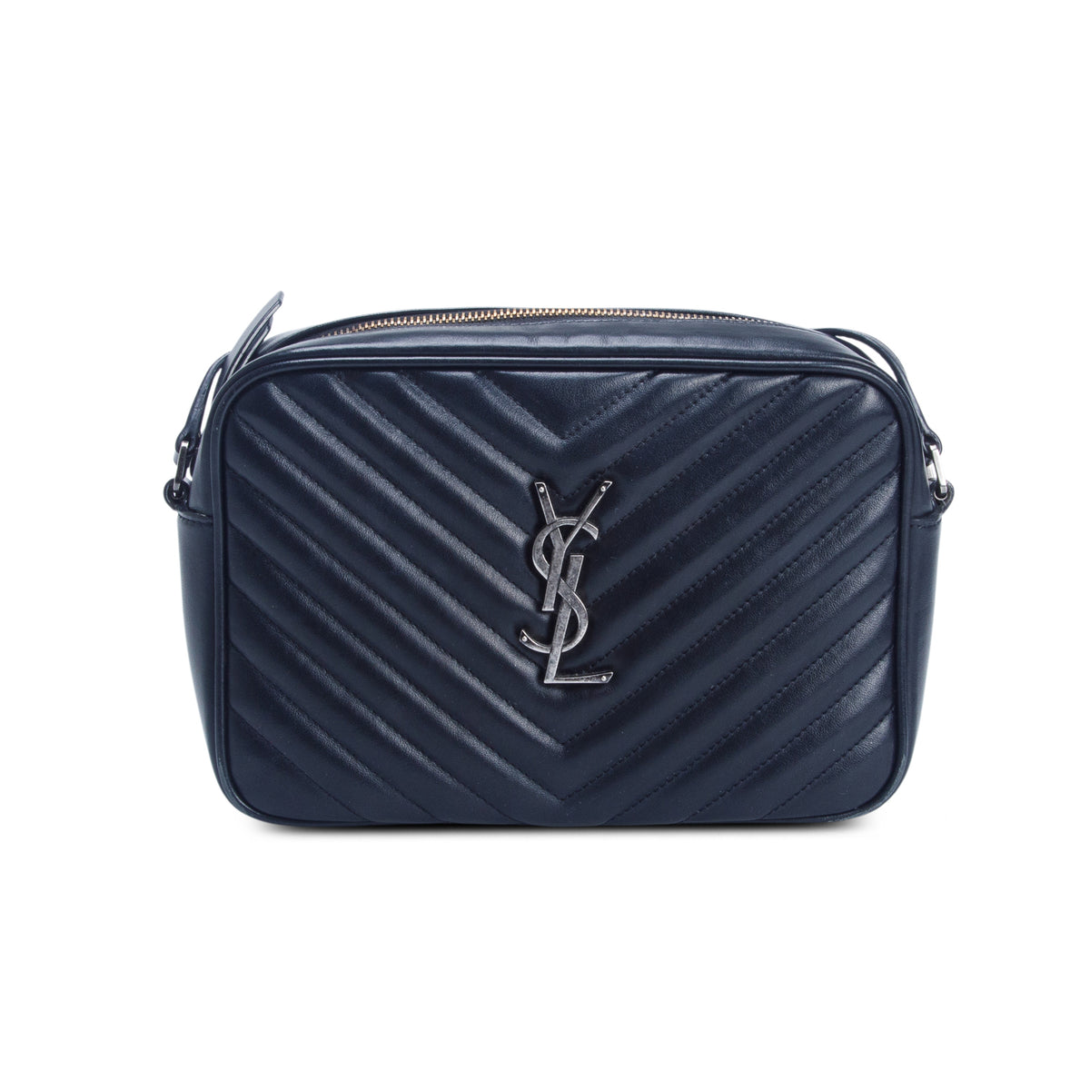 Saint Laurent 2020 Black Calfskin Matelasse Monogram Lou Camera Bag