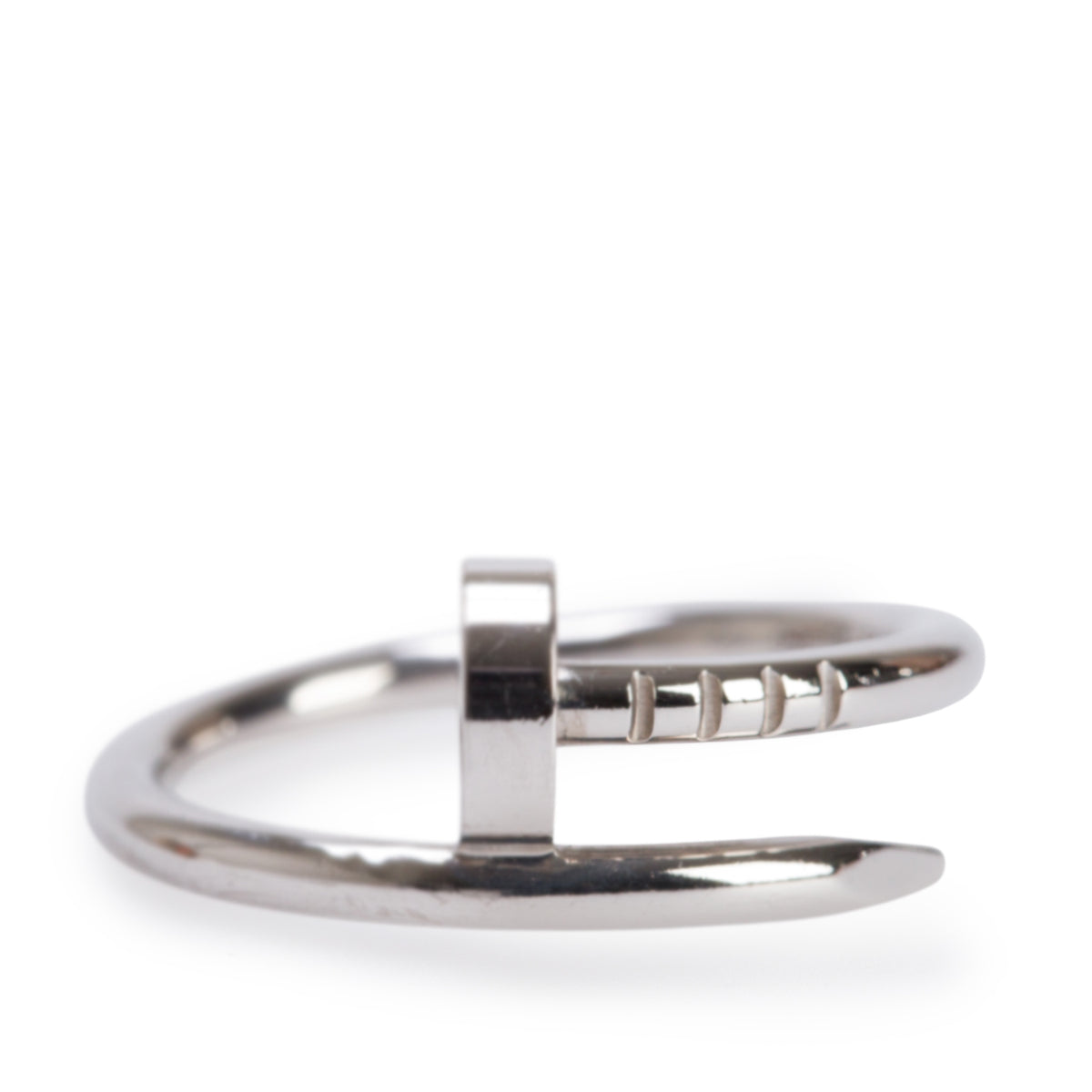 Cartier 2023 18k White Gold Juste Un Clou Ring, Small Model, Size 47 4 w/ Box & Certificate