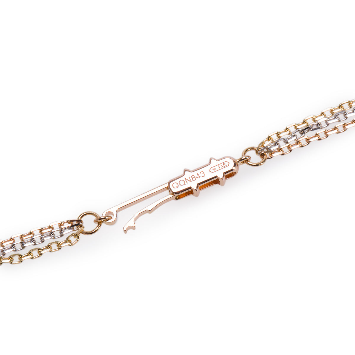 Cartier 2022 18k Yellow, White & Rose Gold Trinity Chain Necklace, Small Model w/ Box, Receipt & Certificate