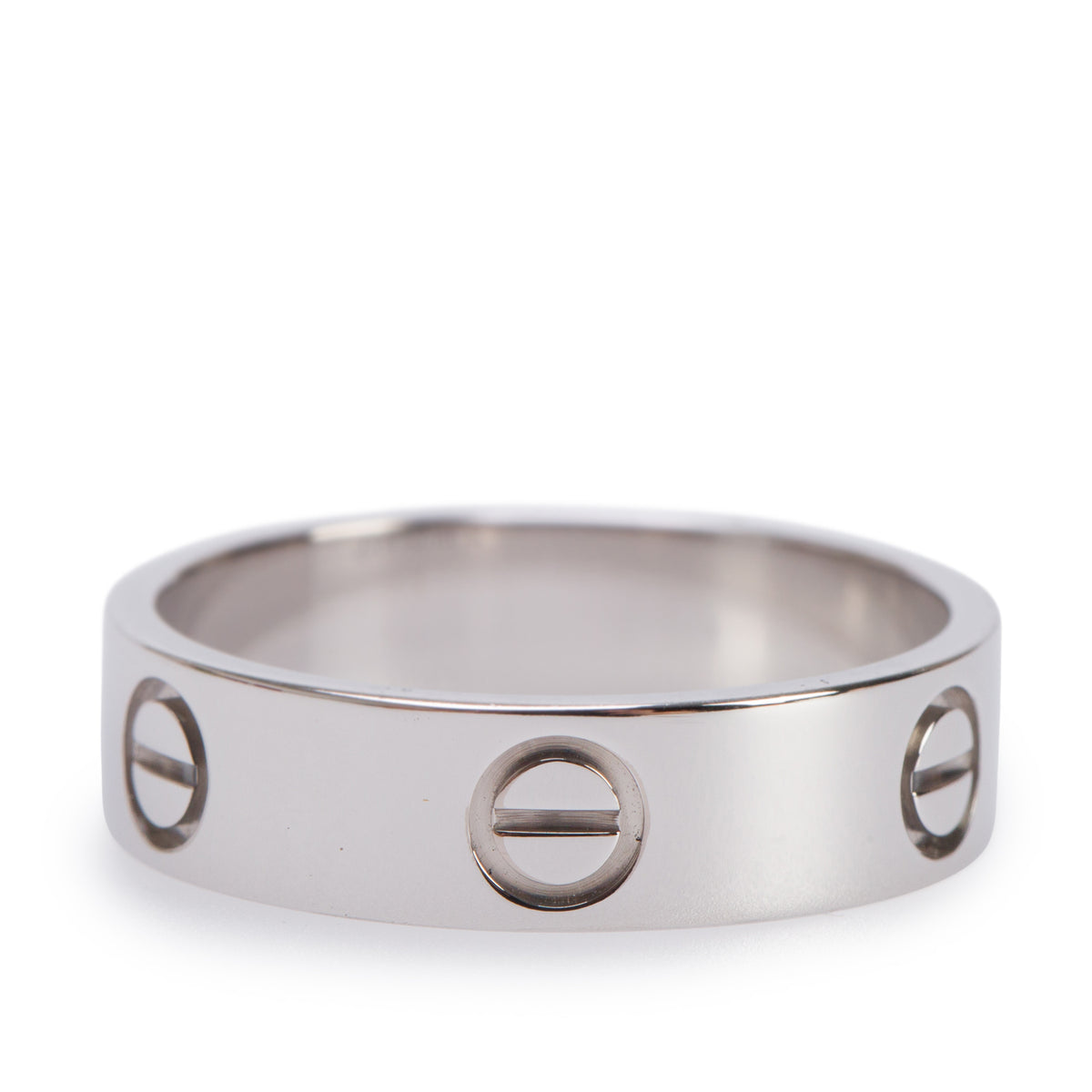 Cartier 2021 18k White Gold 5.5 MM Love Ring, Classic Model, Size 58 8.5 w/ Box & Certificate