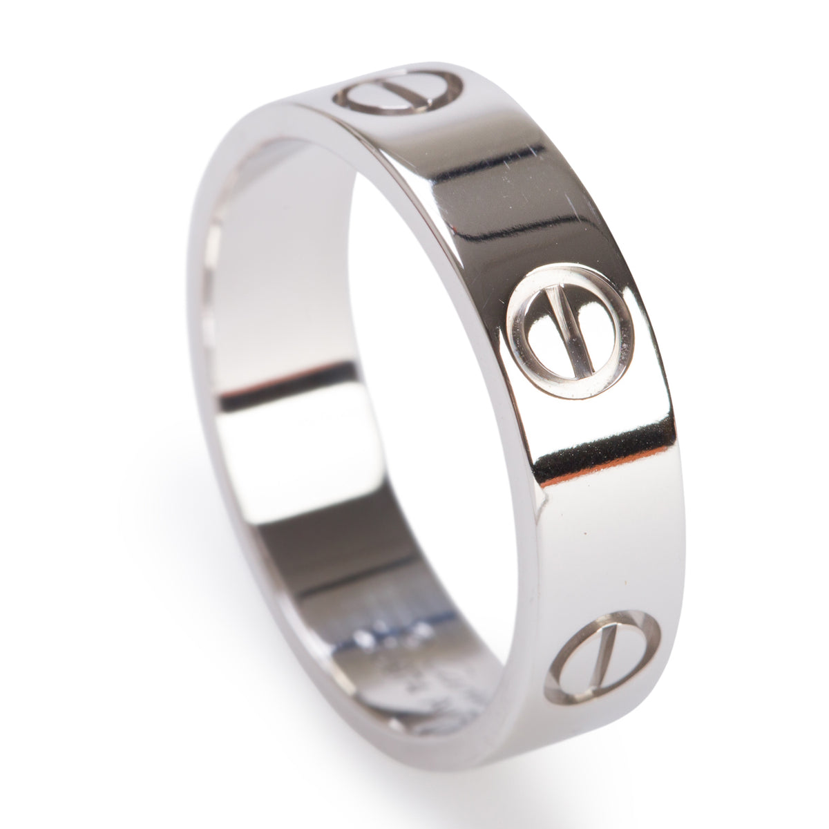 Cartier 2021 18k White Gold 5.5 MM Love Ring, Classic Model, Size 58 8.5 w/ Box & Certificate