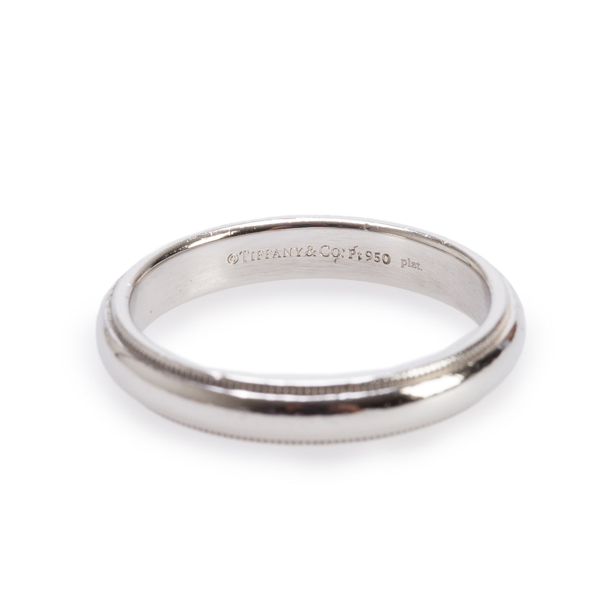 Tiffany & Co. Platinum Together Milgrain 4 MM Wedding Band Ring, Size 11