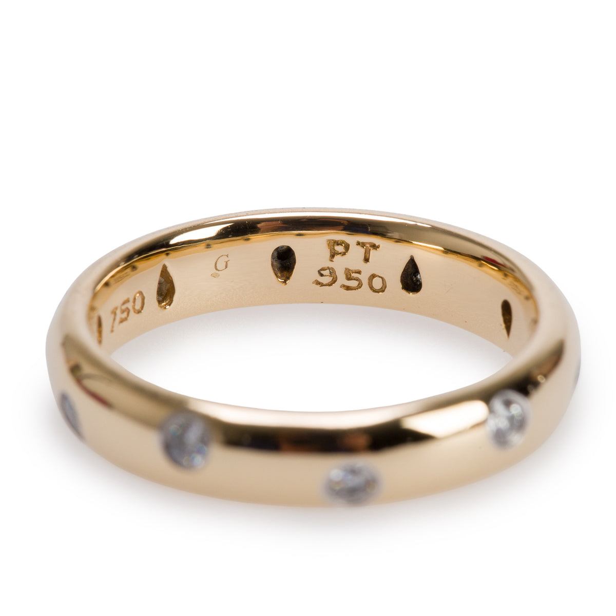 Tiffany & Co. 18k Yellow Gold Diamond Etoile 4 MM Band Ring, Size 7