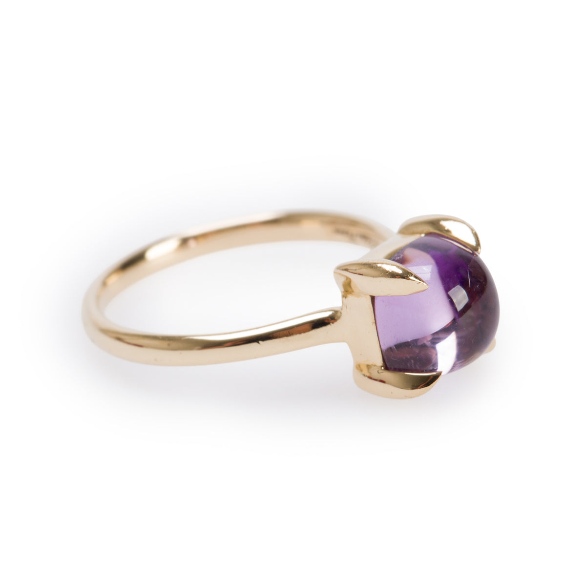 Tiffany & Co. Paloma Picasso 18k Yellow Gold Amethyst Quartz Sugar Stacks Ring, Size 5