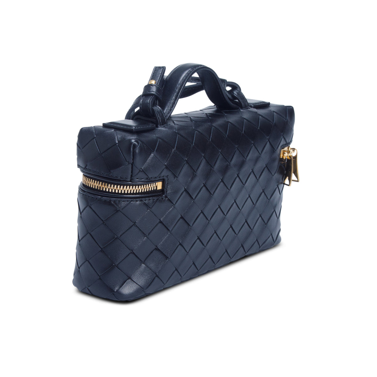 Bottega Veneta Black Nappa Intrecciato Bang Bang Vanity Case w/ Strap