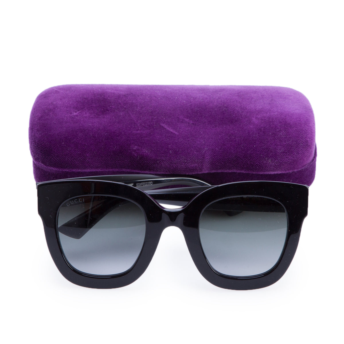 Gucci GG0208S Black Round Frame Star Sunglasses w/ Case