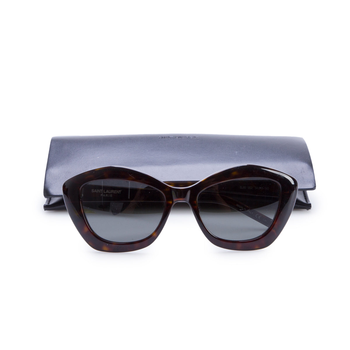 Saint Laurent SL 68 Tortoise Acetate Cat Eye Sunglasses w/ Case