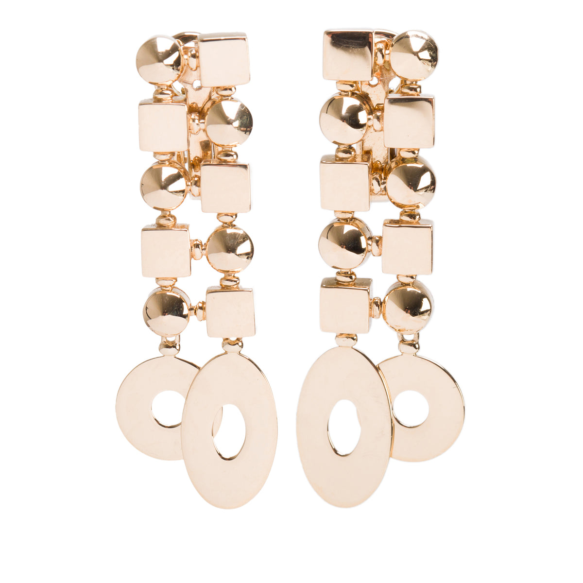 BVLGARI 18kYellow Gold Lucea Geometric Drop Earrings w/ Box