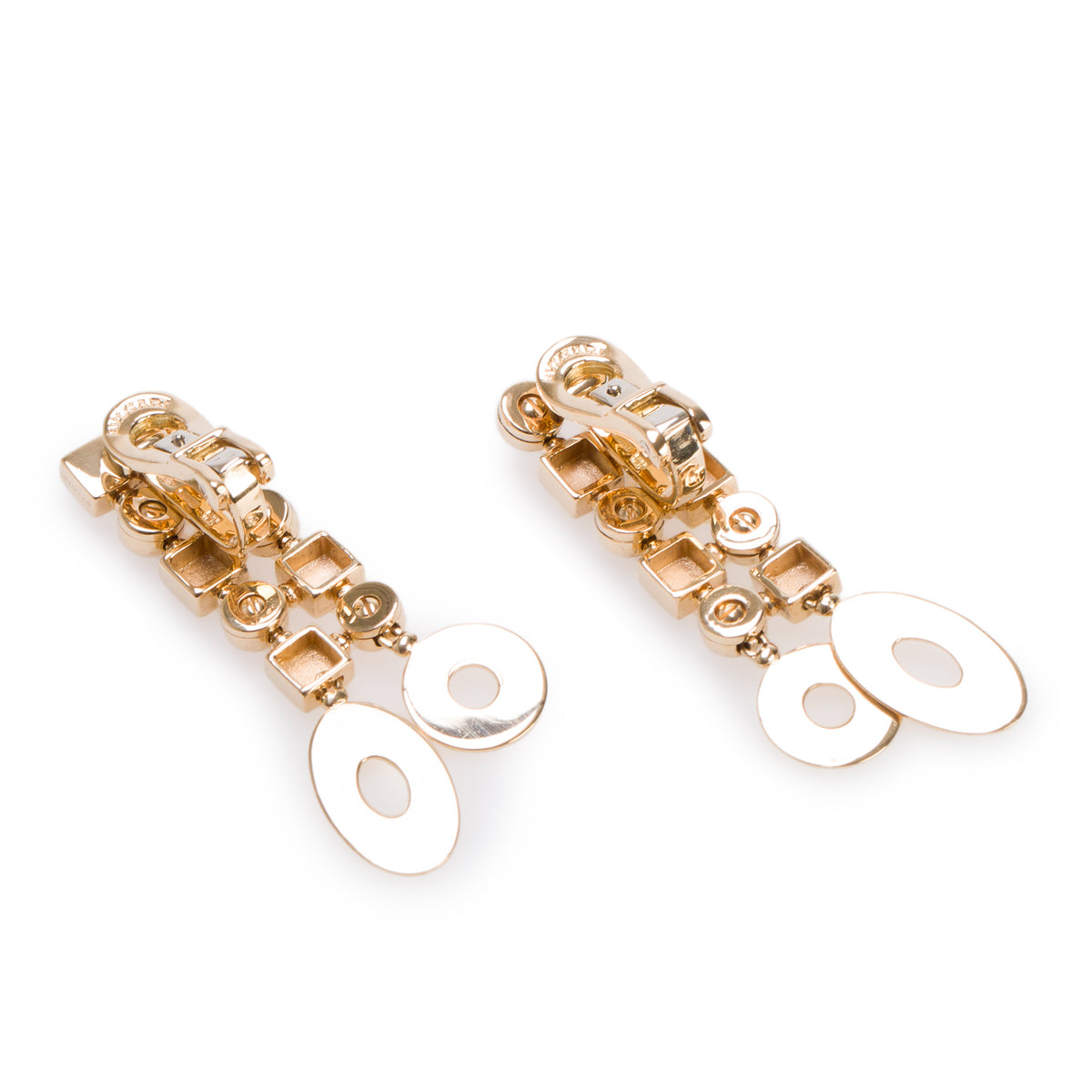 BVLGARI 18kYellow Gold Lucea Geometric Drop Earrings w/ Box