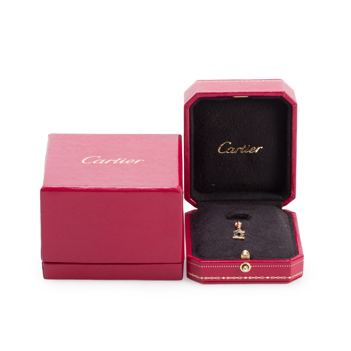 Cartier Vintage 18k Yellow Gold Baby Double C de Cartier Charm w/ Box