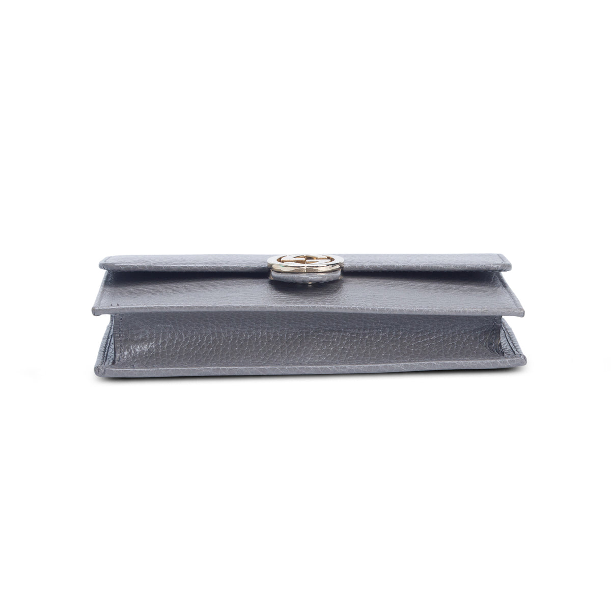 Gucci Grey Dollar Calfskin Leather Interlocking G Chain Wallet