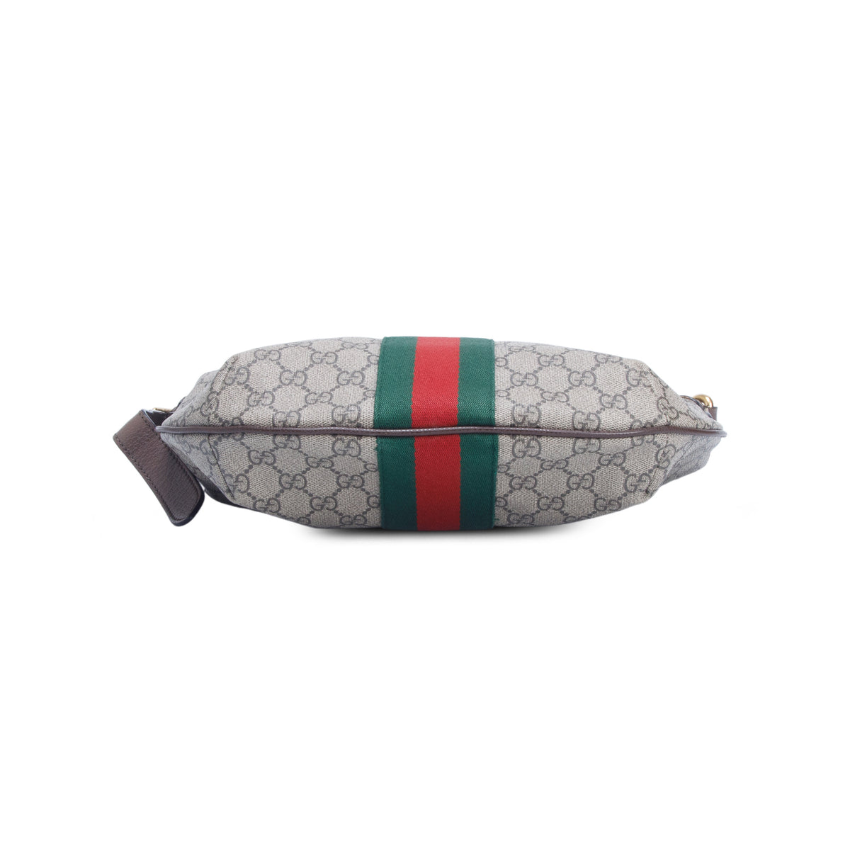 Gucci GG Supreme Monogram Textured Dollar Calfskin Web Small Ophidia Half Moon Hobo