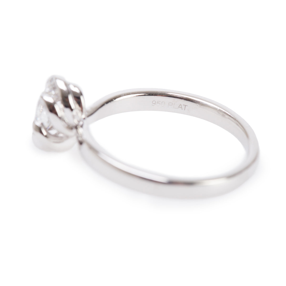 Platinum 0.43 ct. Oval Cut Diamond Engagement Ring, Size 6.5