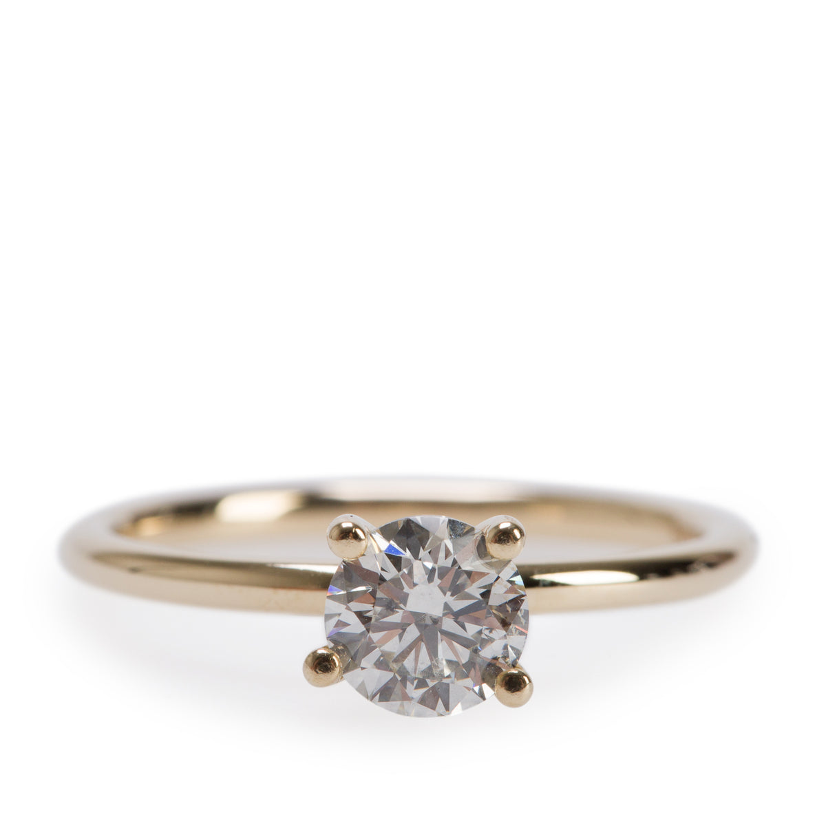 14k Yellow Gold 0.65 ct. Round Cut Diamond Solitaire Engagement Ring, Size 6.5
