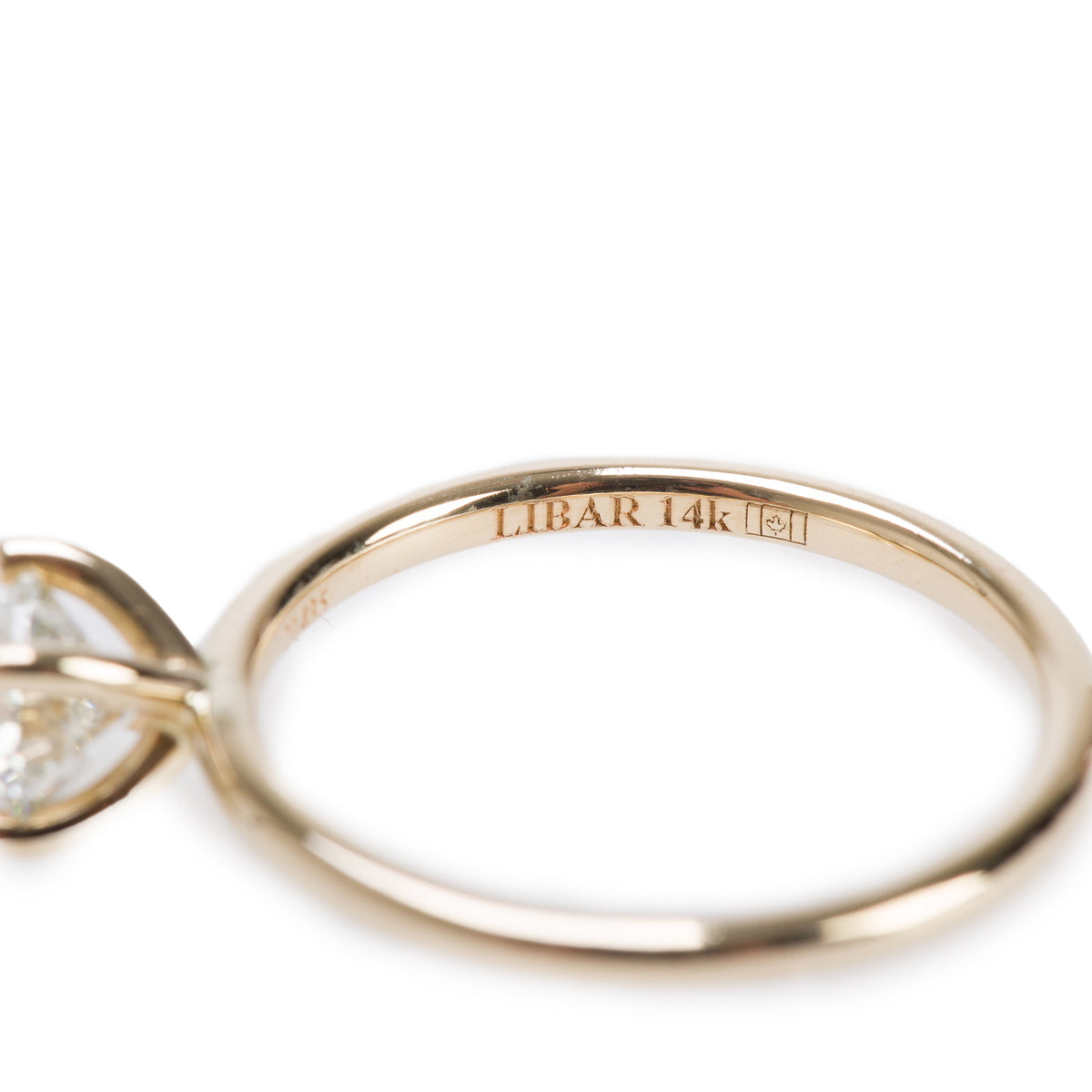 14k Yellow Gold 0.65 ct. Round Cut Diamond Solitaire Engagement Ring, Size 6.5