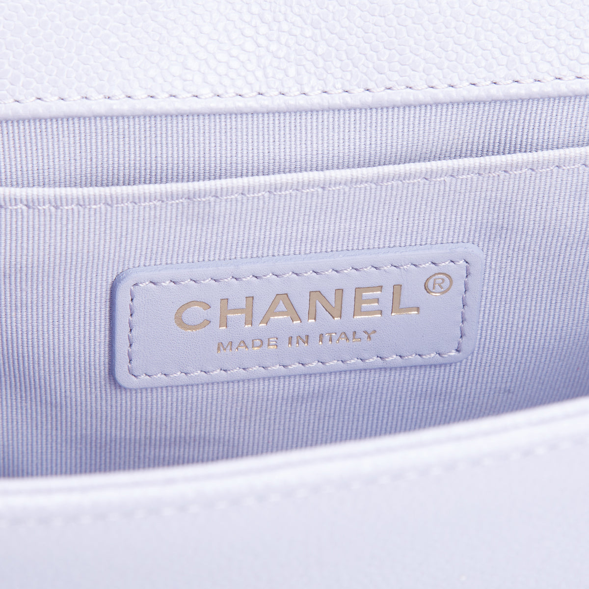Chanel Purple Quilted Caviar Leather Small Boy Bag w/ Box
