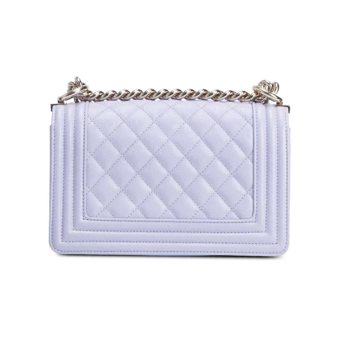 Chanel Purple Quilted Caviar Leather Small Boy Bag w/ Box