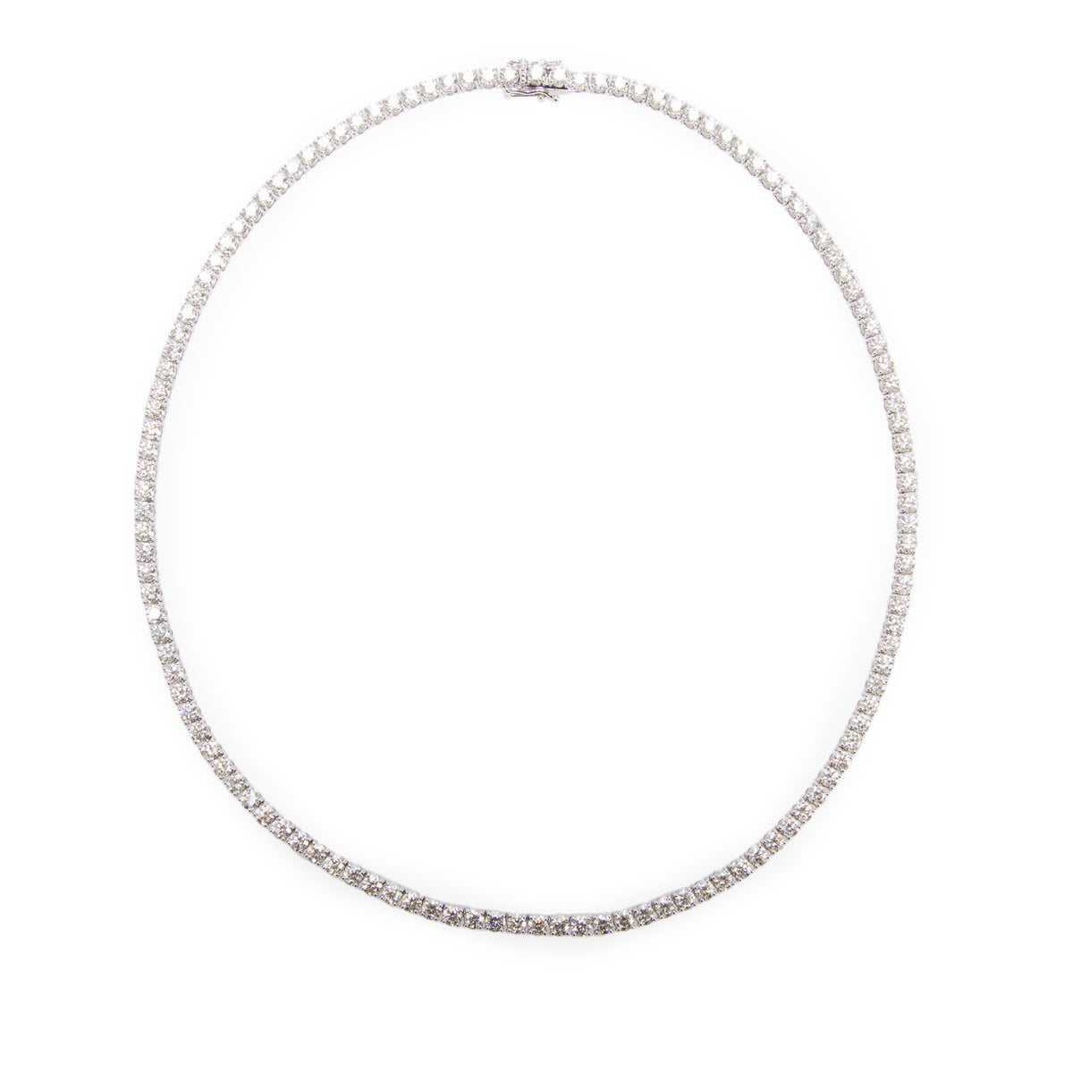 14k White Gold 17.22 tcw. Diamond Tennis Necklace