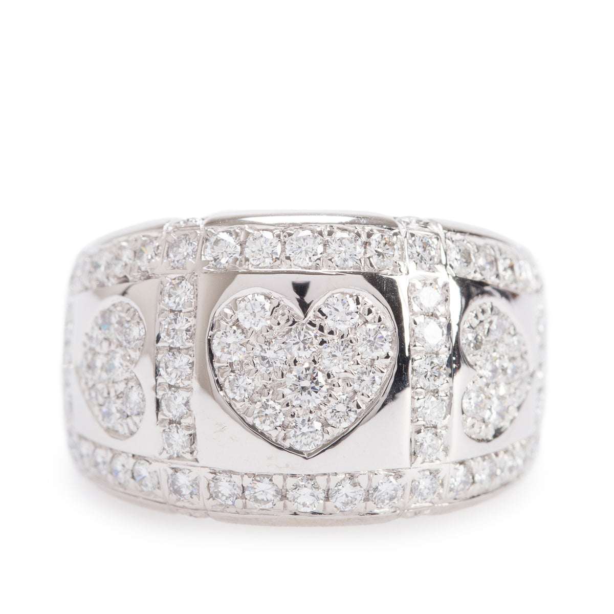 18k White Gold 2.29 tcw. Pave Diamond Ring, Size 6.5