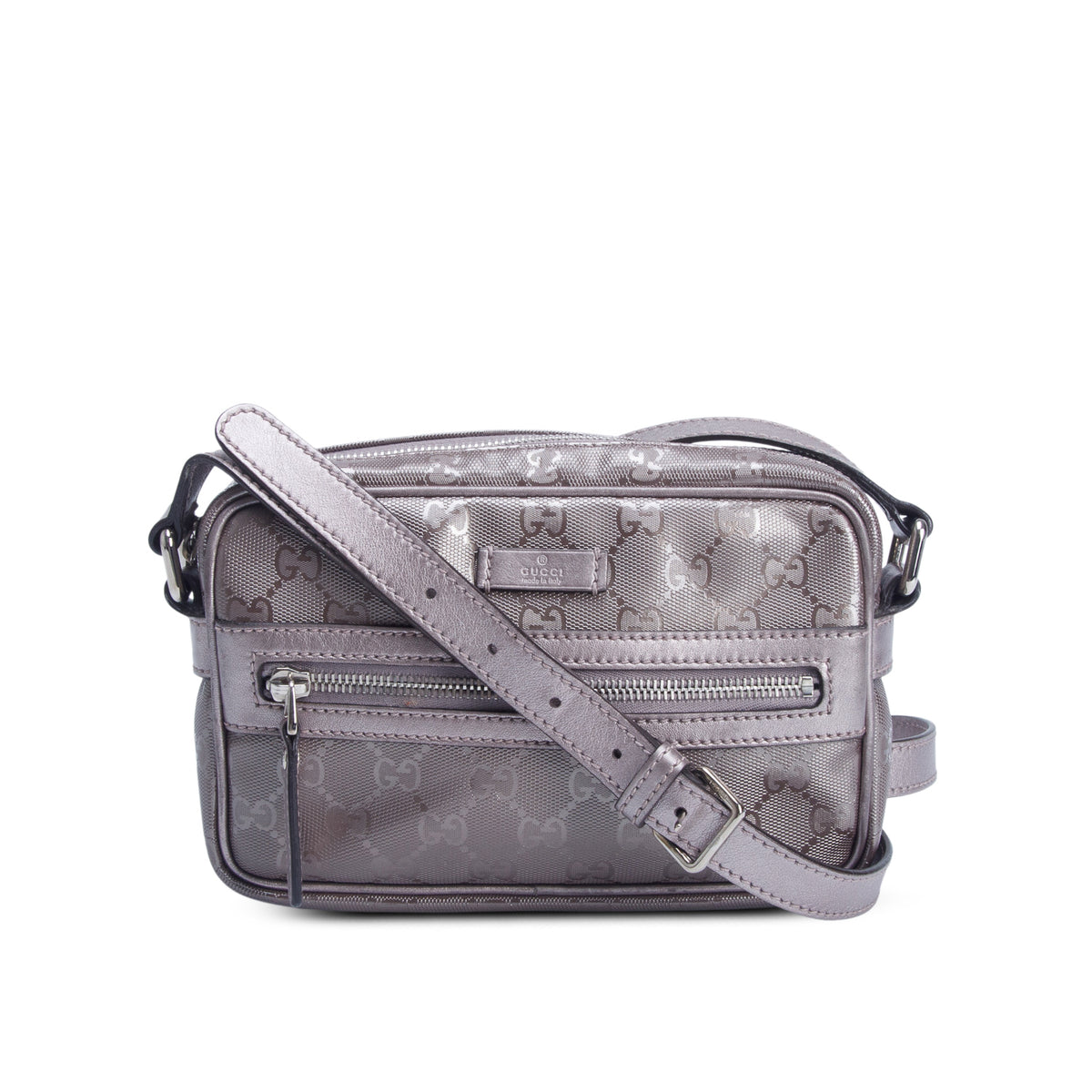 Gucci Metallic Purple Imprime Monogram Small Shoulder Bag