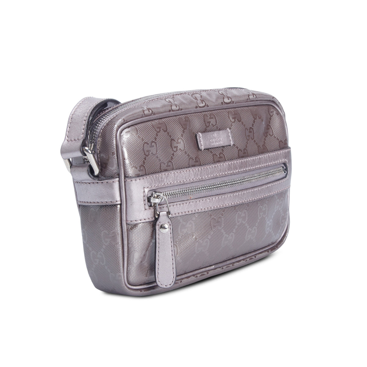 Gucci Metallic Purple Imprime Monogram Small Shoulder Bag