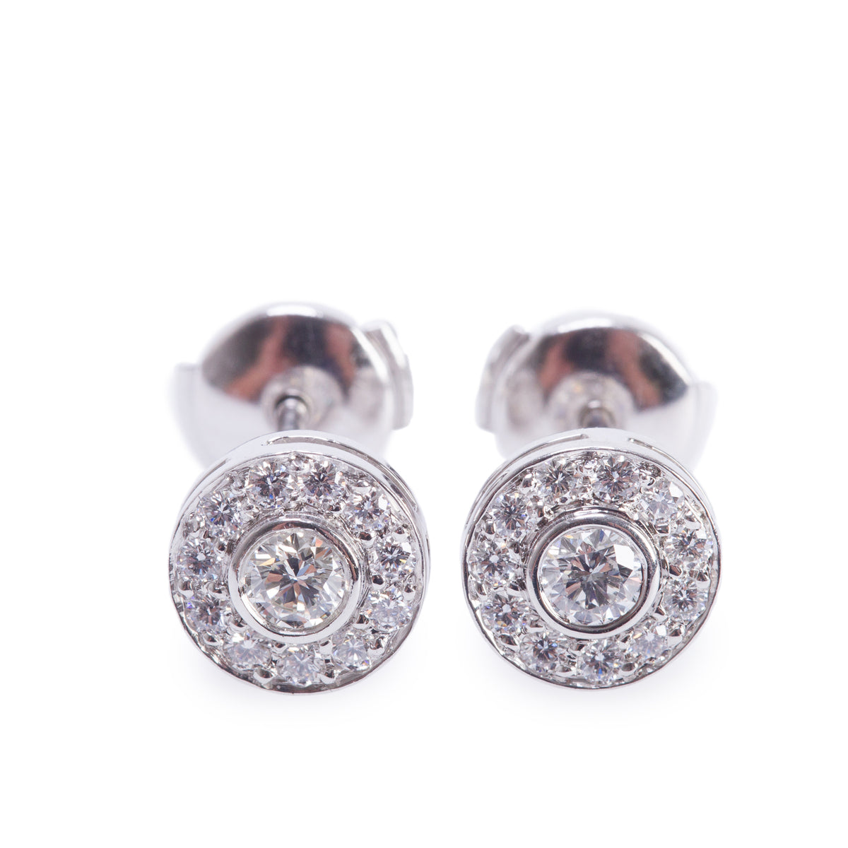 Tiffany & Co. Platinum Diamond Circlet Stud Earrings w/ Box