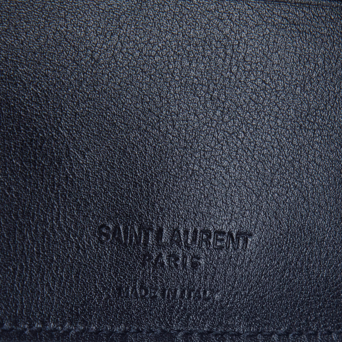 Saint Laurent 2023 Black Patent Leather Logo Bifold Wallet w/ Box
