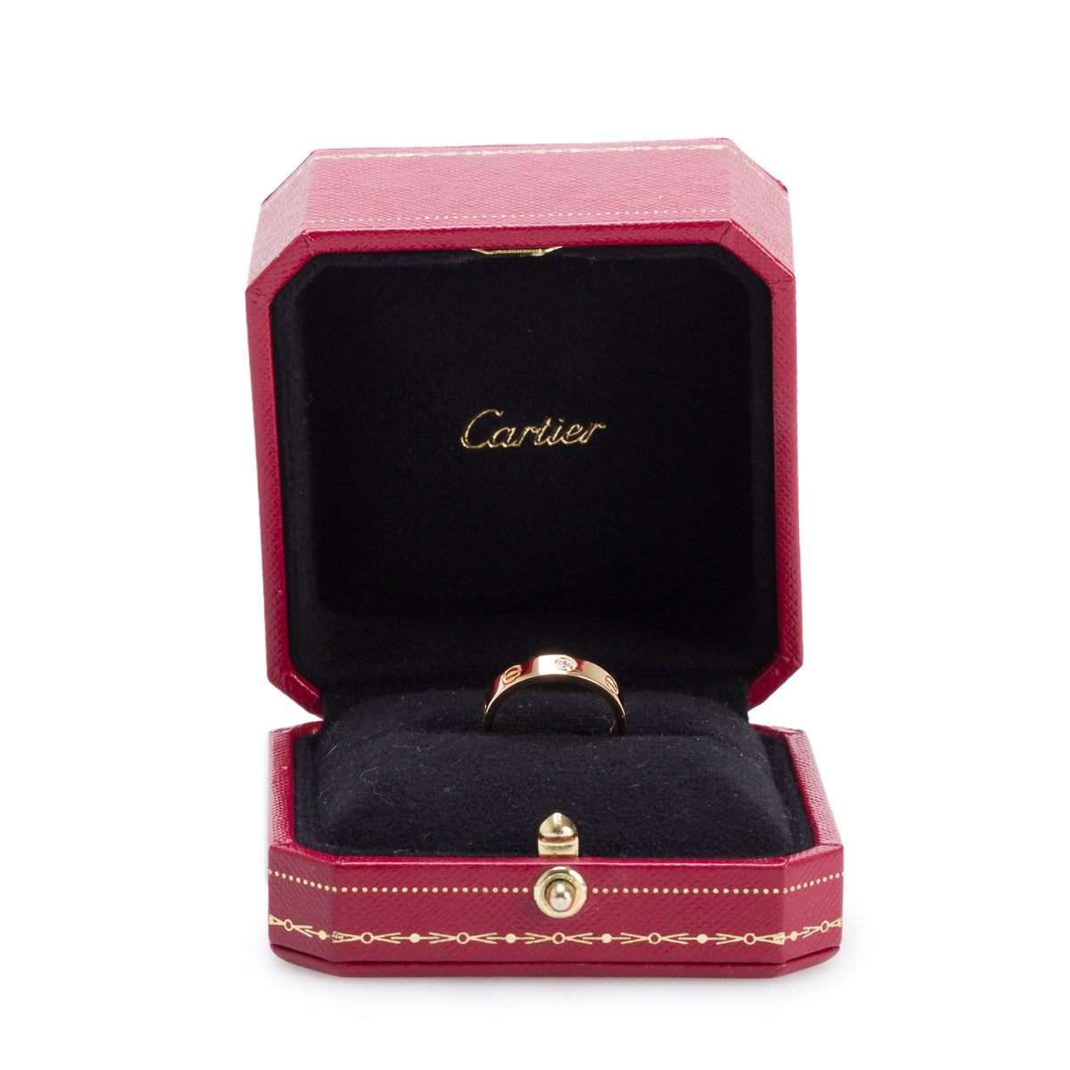Cartier 18k Yellow Gold 1 Diamond 4 MM Love Wedding Band Ring, Size 51 5.75 w/ Box