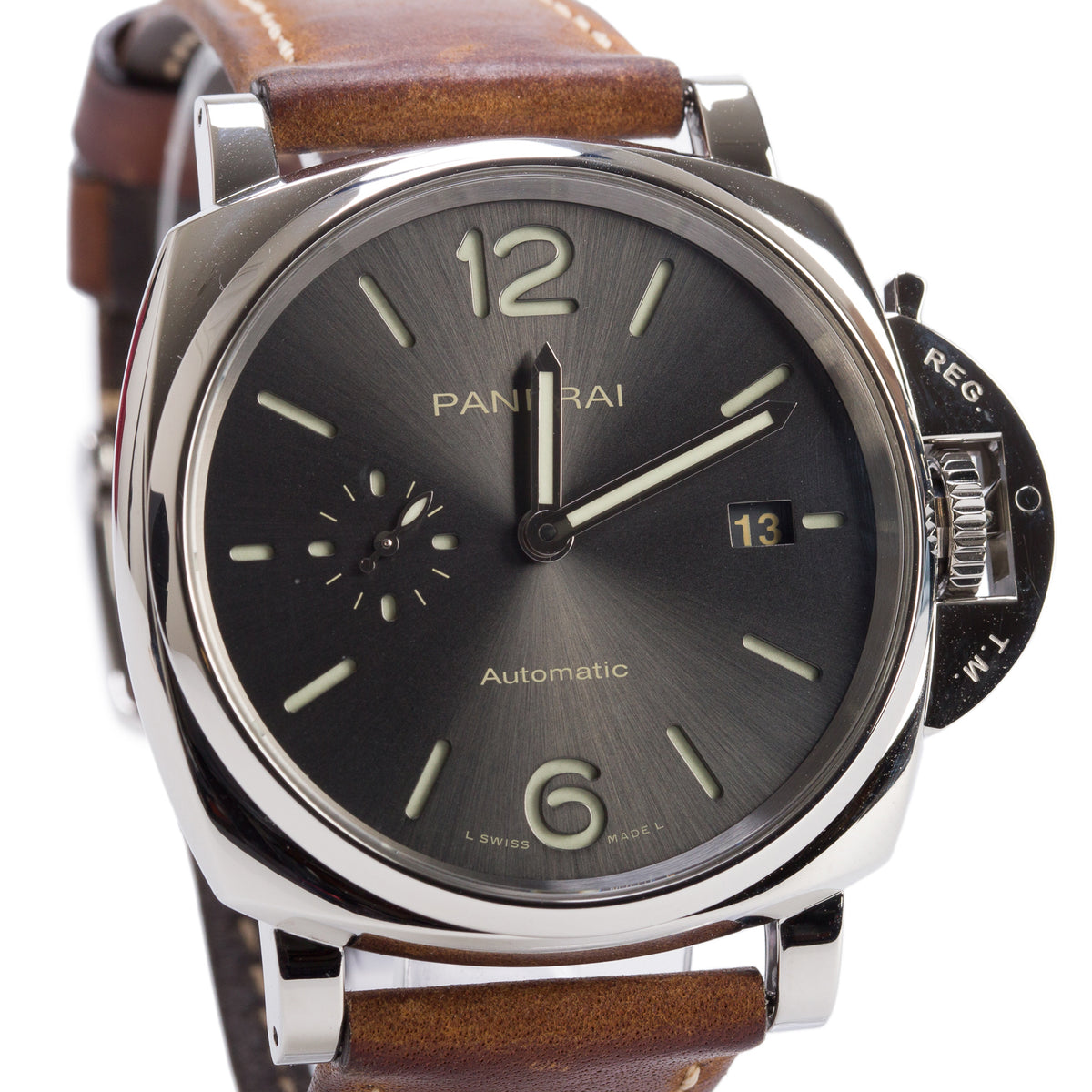 Panerai 2021 Stainless Steel Luminor Due 42 MM Automatic Watch Grey Dial PAM00904 w/ Box & Papers