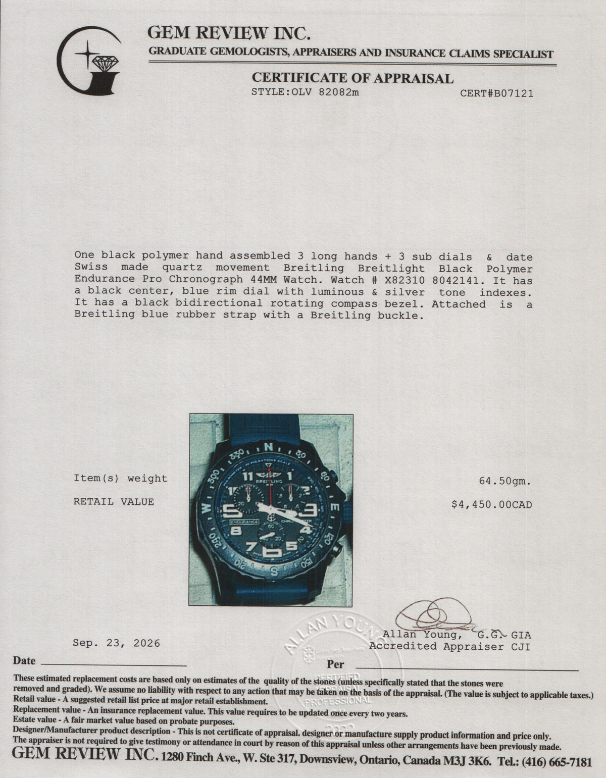 Breitling Breitlight Black Polymer Endurance Pro 44 MM Watch Black & Blue Dial X82310 w/ Box & Papers