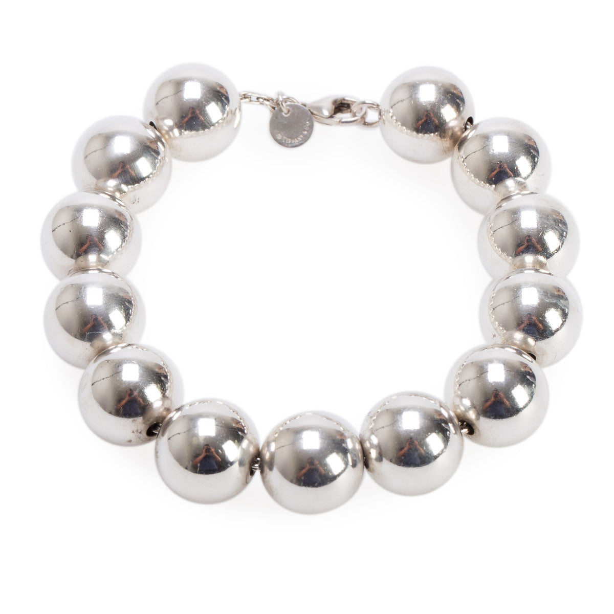 Tiffany & Co. Sterling Silver Extra Large 14 MM HardWear Ball Bracelet