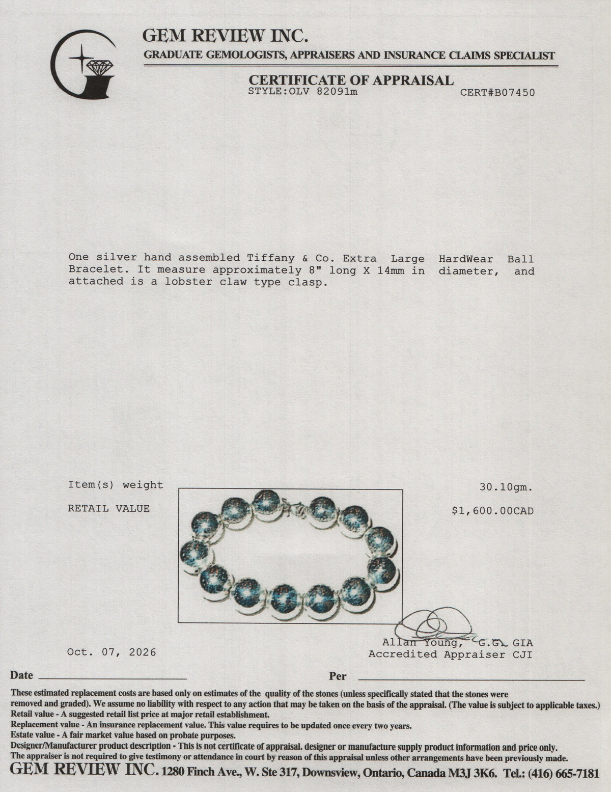 Tiffany & Co. Sterling Silver Extra Large 14 MM HardWear Ball Bracelet