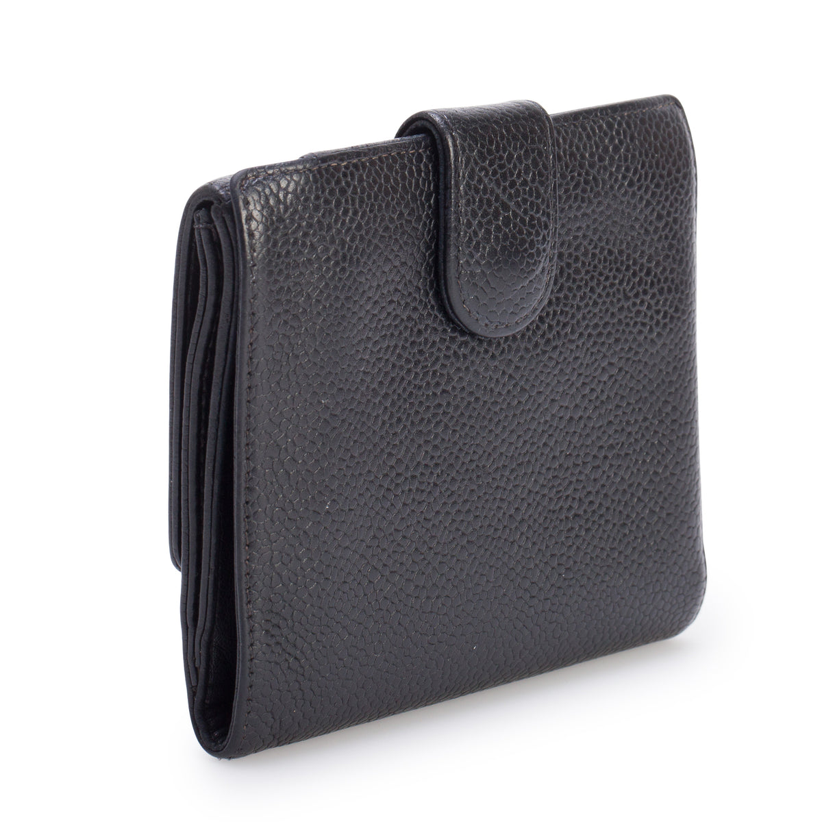 Chanel Black Caviar Leather Timeless Compact Wallet