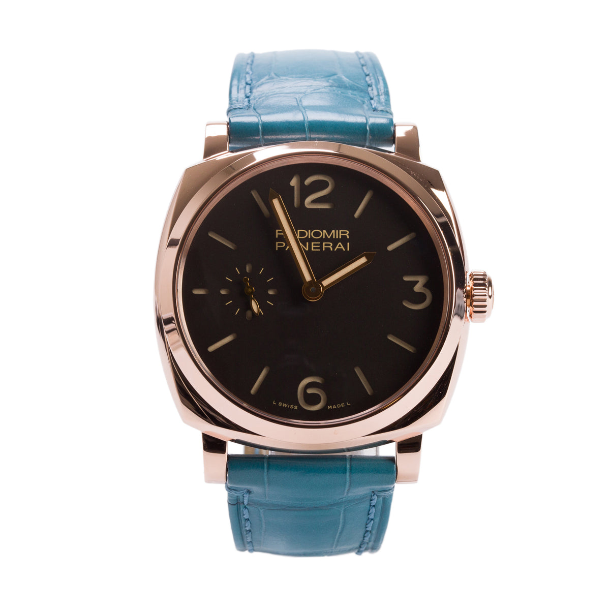 Panerai 18k Rose Gold Luminor Due 3 Days 42 MM Manual Watch Grey Dial PAM00677