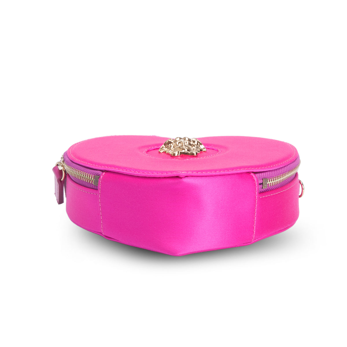 Versace Pink Satin Medusa Heart Bag w/ Box
