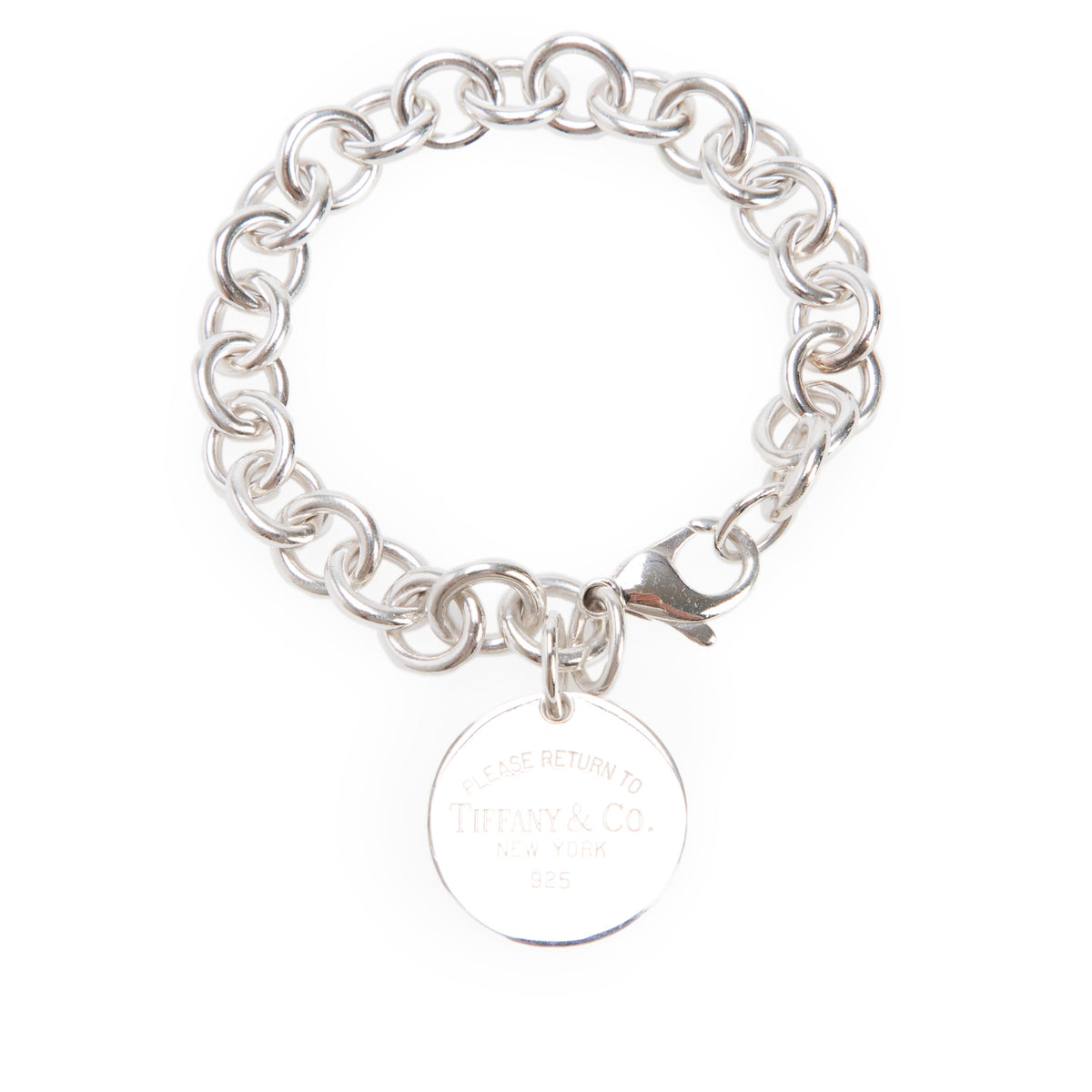 Tiffany & Co. Sterling Silver Notes Round Tag Charm Bracelet