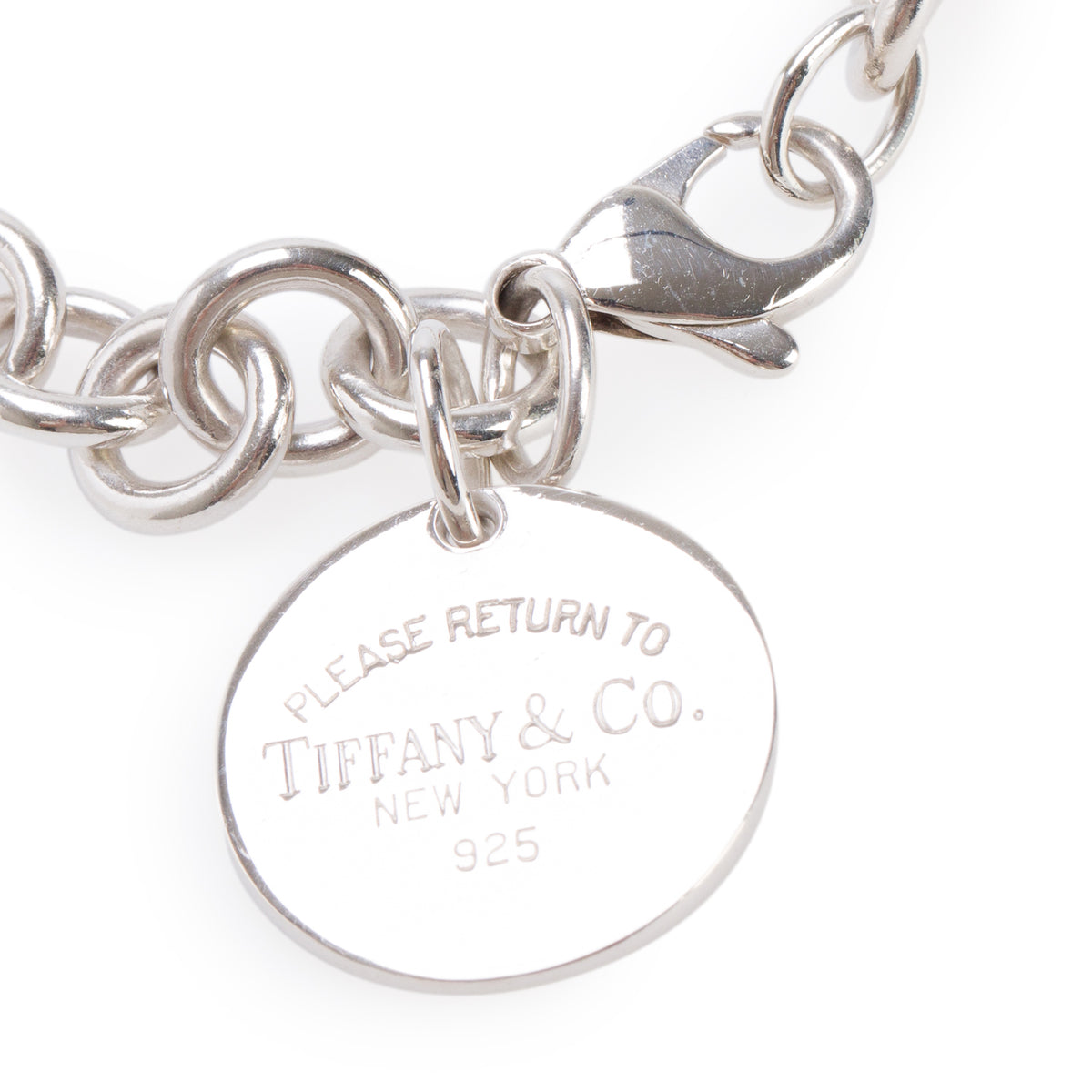 Tiffany & Co. Sterling Silver Notes Round Tag Charm Bracelet